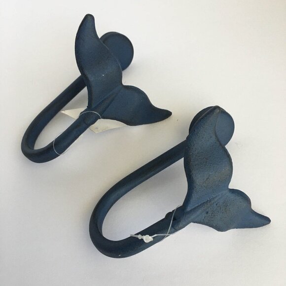 NEW Set of Two Blue Whale Tail Wall Hooks - Picture 2 of 6
